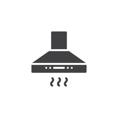 Exhaust, extractor hood icon vector, filled flat sign, solid pictogram isolated on white. Kitchen ventilation symbol, logo illustration.