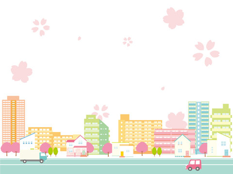 春の町並み