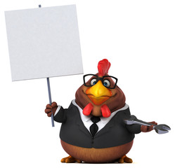 Fun chicken - 3D Illustration