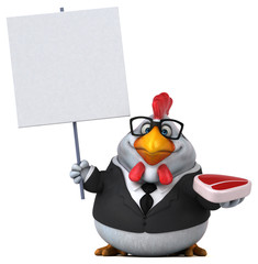 Fun chicken - 3D Illustration
