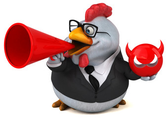 Fun chicken - 3D Illustration