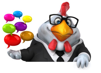 Fun chicken - 3D Illustration