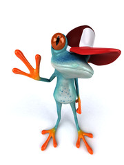 Fun frog - 3D Illustration