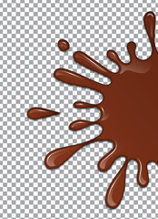 Melted Chocolate Syrup. Sweet Design. Vector illustration