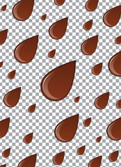 Melted Chocolate Syrup. Sweet Design. Vector illustration