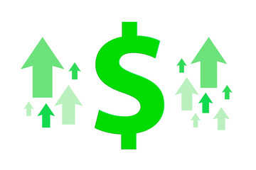 Finance Sign with Arrows Up High Cost of Living