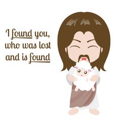 Jesus christ and sheep design over white background