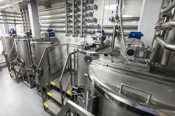 Steel tanks and piping system of stainless steel.