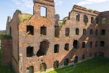 old destroyed brick building