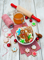 Christmas ginger and honey cookies