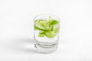Glass with Water on White Background