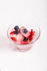 Ice berries in in glass bowl
