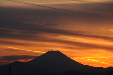 The sunset Mt.Fuji