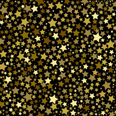 Gold Stars. Seamless pattern