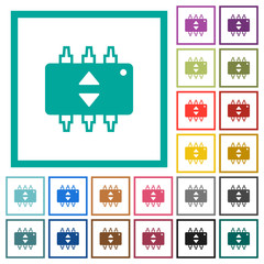 Hardware fine tune flat color icons with quadrant frames