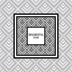 Luxury ornamental background with black frame. Template for design. Vector illustration