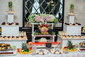 Dessert table for a wedding party