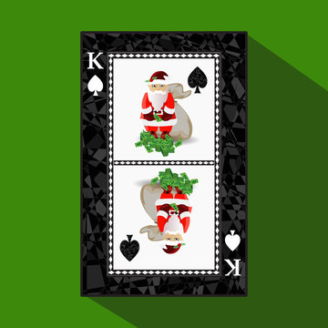 card New Year's poker. vector illustration
