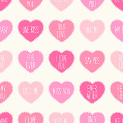 Cute retro seamless Valentines Day pattern with hearts