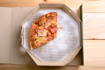 Delicious italian pizza in a box