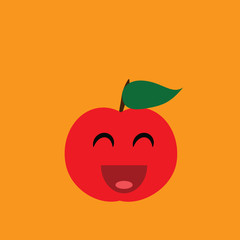 cute and funny vector design of an apple