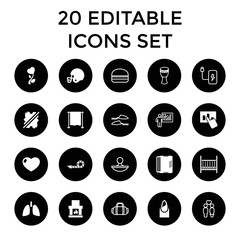 Art icons. set of 20 editable filled and outline art icons