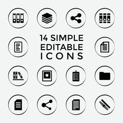 Set of 14 file filled icons