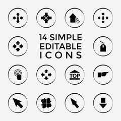 Set of 14 cursor filled icons