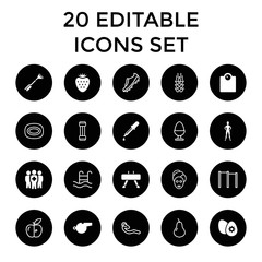 Healthy icons. set of 20 editable filled and outline healthy icons