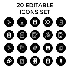Form icons. set of 20 editable filled and outline form icons