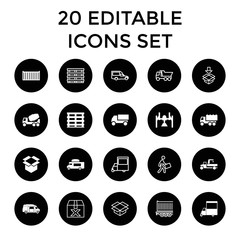 Deliver icons. set of 20 editable filled and outline deliver icons