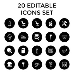 Nobody icons. set of 20 editable filled and outline nobody icons