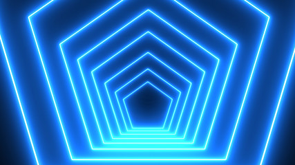 Abstract neon poligonal background. Digital illustration. 3d rendering