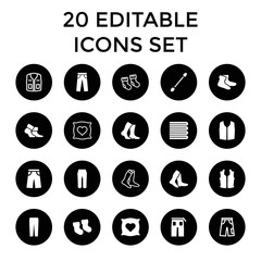 Cotton icons. set of 20 editable filled and outline cotton icons