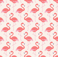 Naklejka premium seamless flamingo bird pattern
