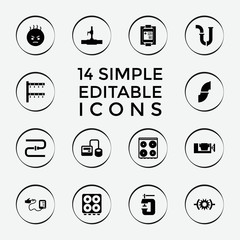 Set of 14 pressure filled icons