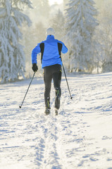 mit Skiern querfeldein wandern