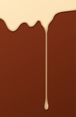 Melted Chocolate Syrup. Sweet Design. Vector illustration.