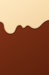 Melted Chocolate Syrup. Sweet Design. Vector illustration.