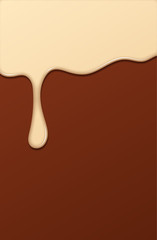 Melted Chocolate Syrup. Sweet Design. Vector illustration.