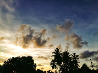 The sun is going down the horizon.