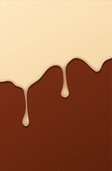 Melted Chocolate Syrup. Sweet Design. Vector illustration.