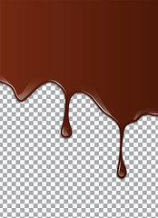 Melted Chocolate Syrup. Sweet Design. Vector illustration.