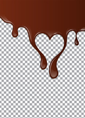 Melted Chocolate Syrup. Sweet Design. Vector illustration.