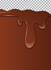 Melted Chocolate Syrup. Sweet Design. Vector illustration.