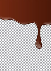 Melted Chocolate Syrup. Sweet Design. Vector illustration.
