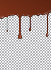 Melted Chocolate Syrup. Sweet Design. Vector illustration.