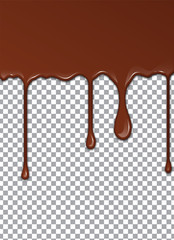 Melted Chocolate Syrup. Sweet Design. Vector illustration.