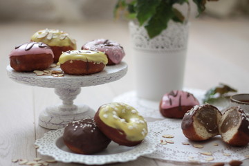 New Year colored donuts