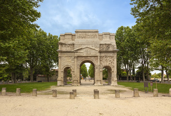 Fototapeta na wymiar Triumphal Arch at Orange, France